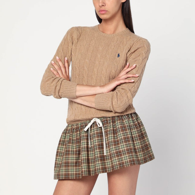 Polo Ralph Lauren Beige cable-knit sweater in wool and cashmere