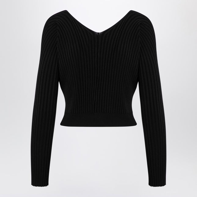 JACQUEMUS La Maille Pralu Longue black cardigan