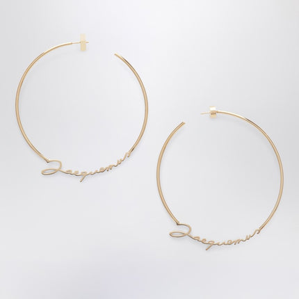 JACQUEMUS Gold hoop earrings with logo
