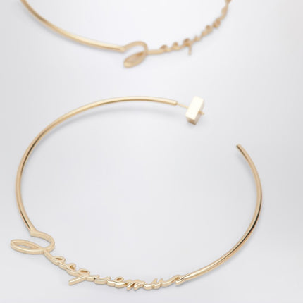 JACQUEMUS Gold hoop earrings with logo