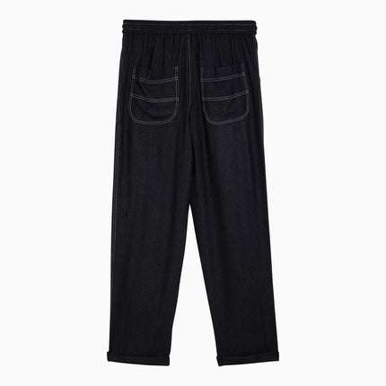 ISABEL MARANT Étoile Black silk trousers with drawstring