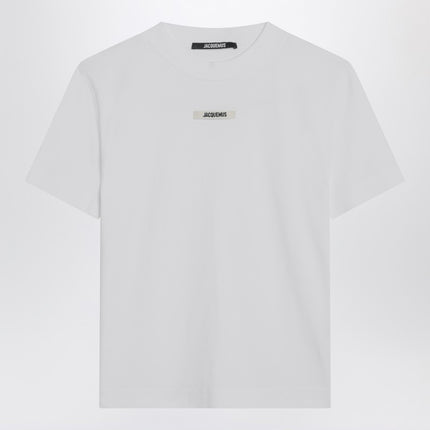 JACQUEMUS White T-shirt with logo patch