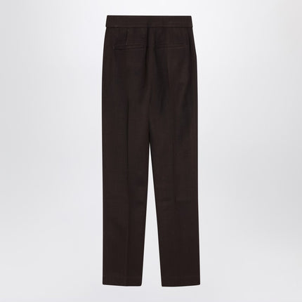 JACQUEMUS Brown trousers in silk blend