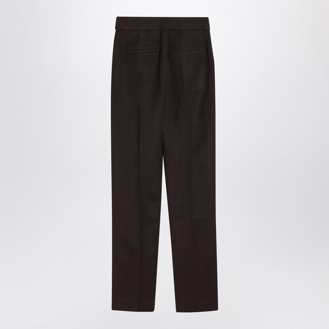 JACQUEMUS Brown trousers in silk blend