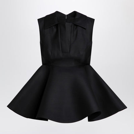 JACQUEMUS Black wool and silk Spalla Top