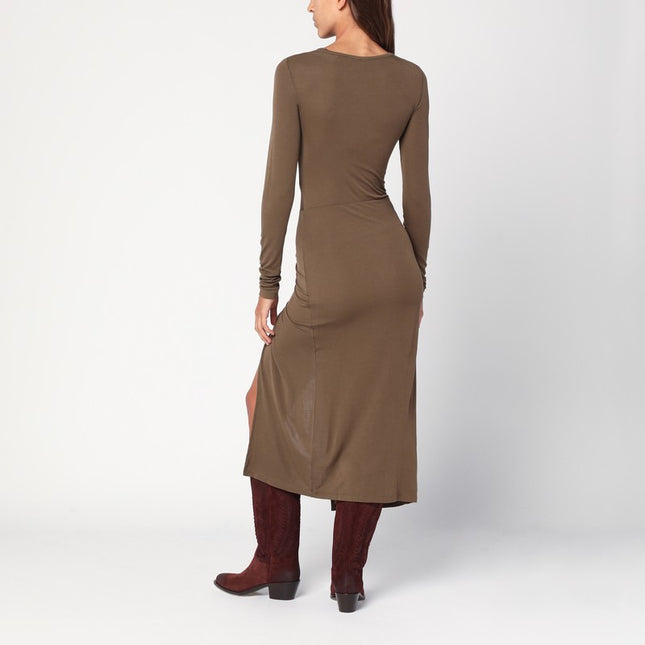 ISABEL MARANT Étoile Khaki Jelina draped jersey dress