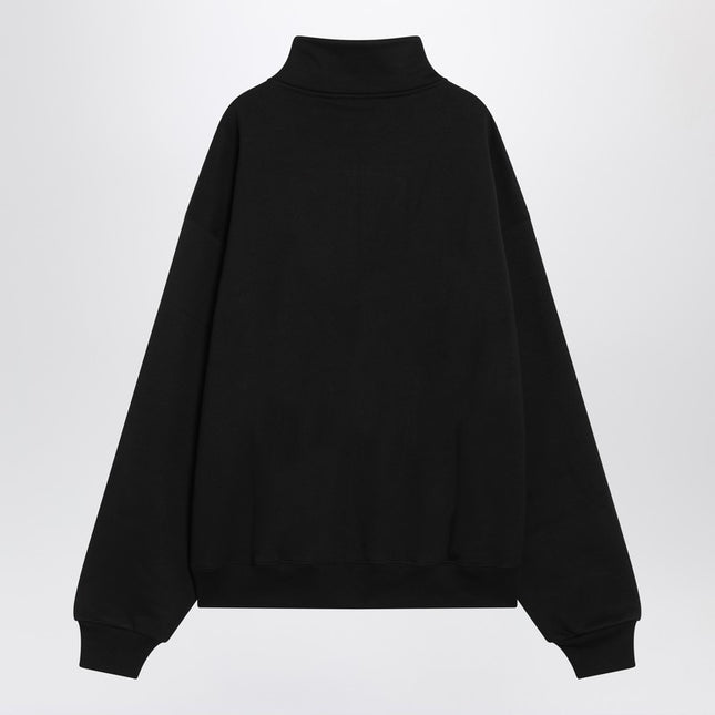 JACQUEMUS Black cotton zip-up sweatshirt