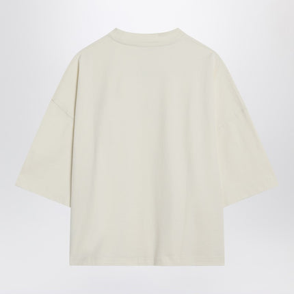 JACQUEMUS Light beige boxy T-shirt with logo