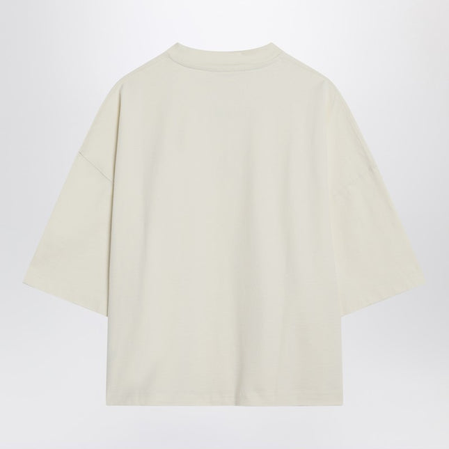 JACQUEMUS Light beige boxy T-shirt with logo