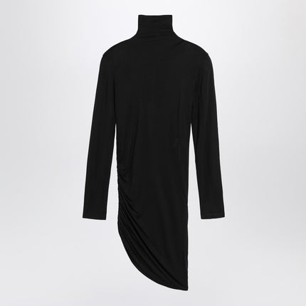 JACQUEMUS Black draped  Spallina dress