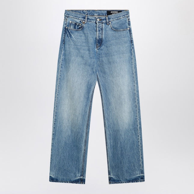 JACQUEMUS Straight leg denim pants in indigo color