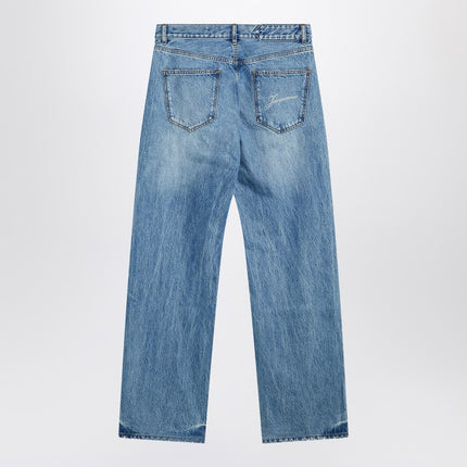 JACQUEMUS Straight leg denim pants in indigo color