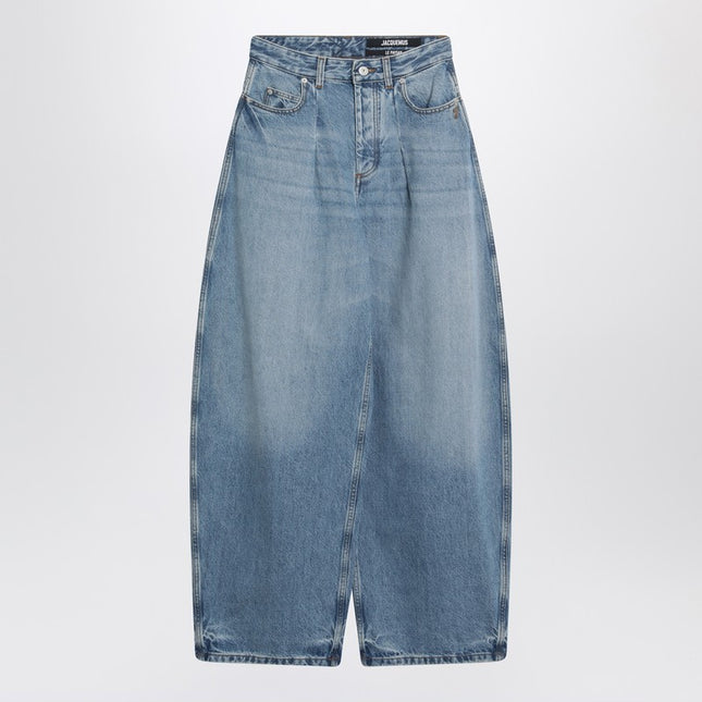 JACQUEMUS Blue Ovalo jeans with curved cut