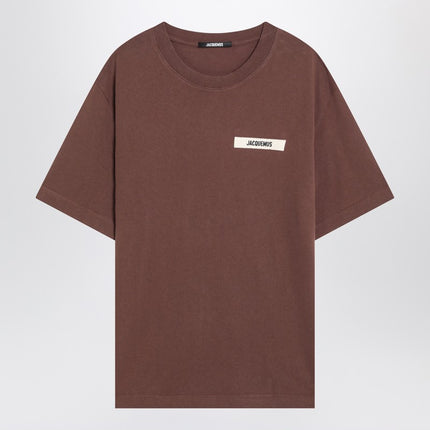 JACQUEMUS Brown cotton crew neck T-shirt