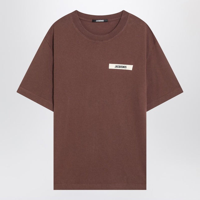 JACQUEMUS Brown cotton crew neck T-shirt