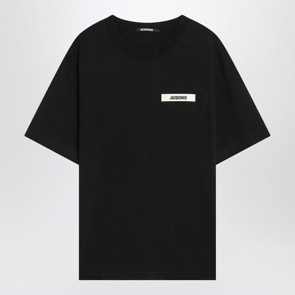 JACQUEMUS Black cotton crew neck T-shirt