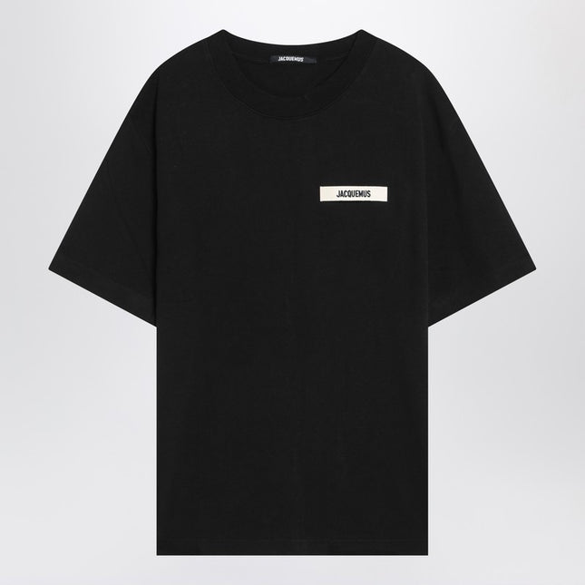 JACQUEMUS Black cotton crew neck T-shirt
