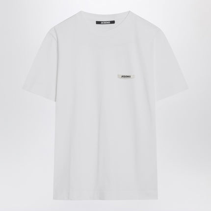 JACQUEMUS White T-shirt with logo patch