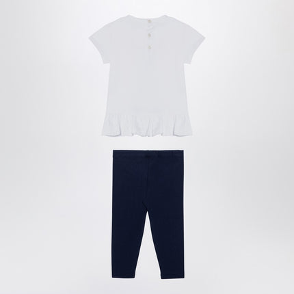 Polo Ralph Lauren White/navy blue cotton two-piece set with print
