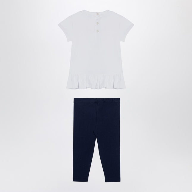 Polo Ralph Lauren White/navy blue cotton two-piece set with print