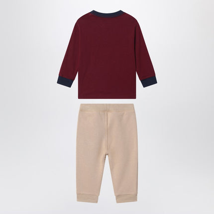 Polo Ralph Lauren Two-piece Polo Bear set in burgundy/beige