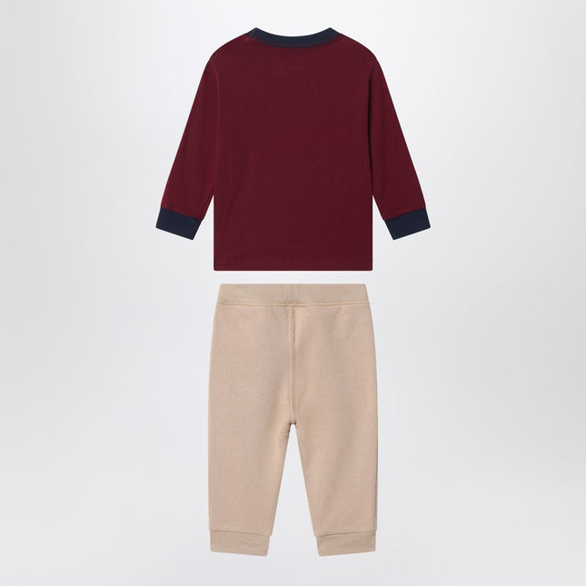 Polo Ralph Lauren Two-piece Polo Bear set in burgundy/beige