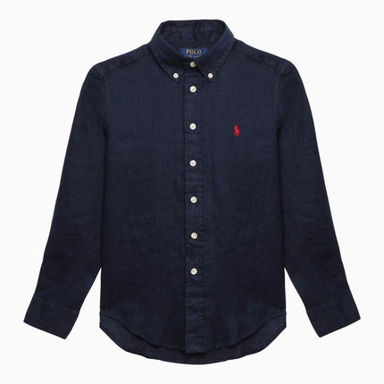 Polo Ralph Lauren Navy blue linen button-down shirt