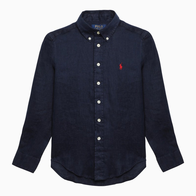 Polo Ralph Lauren Navy blue linen button-down shirt