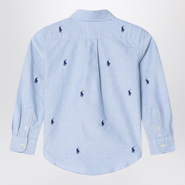 Polo Ralph Lauren Light blue button-down shirt with logos