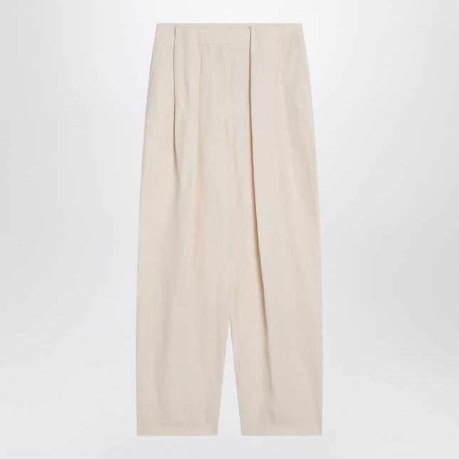 Stella McCartney Wide butter-coloured pants in linen blend