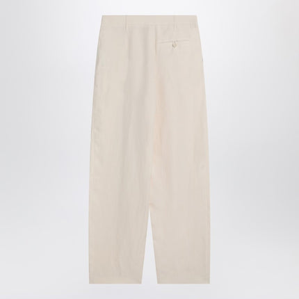 Stella McCartney Wide butter-coloured pants in linen blend