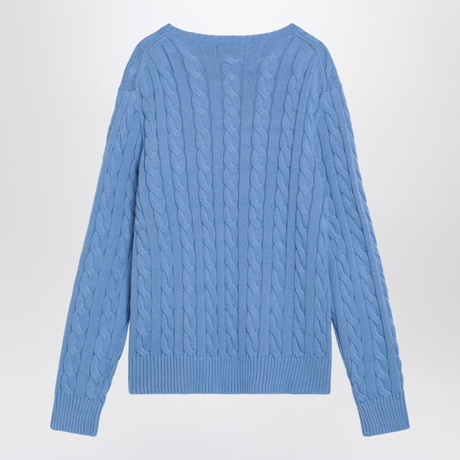 Polo Ralph Lauren Light blue cotton cable-knit jumper