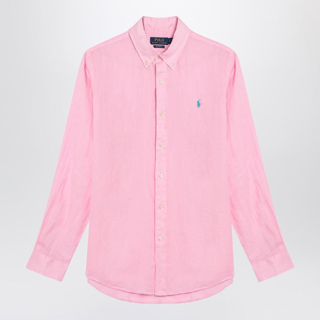 Polo Ralph Lauren Pink shirt in linen Custom-Fit