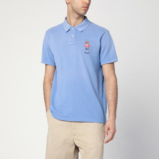 Polo Ralph Lauren Light blue polo with Polo Bear Custom Slim-Fit