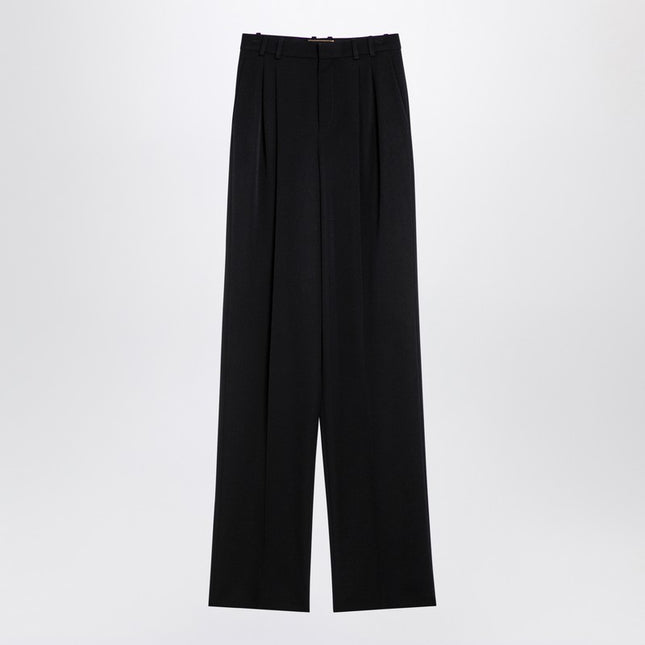 Saint Laurent Black wool wide trousers