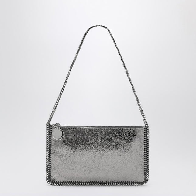 Stella McCartney Falabella Grey Metallic Clutch Shoulder Bag