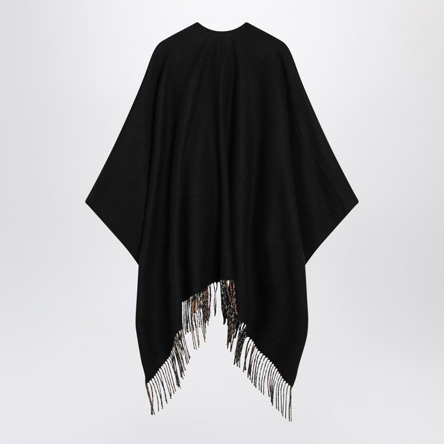 Burberry Black wool cape with Check pattern
