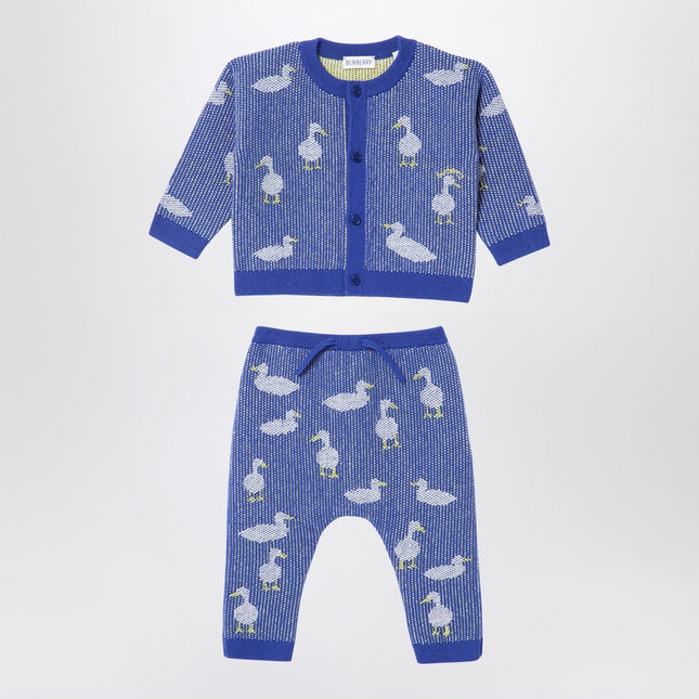 Burberry Blue wool and cashmere blend set