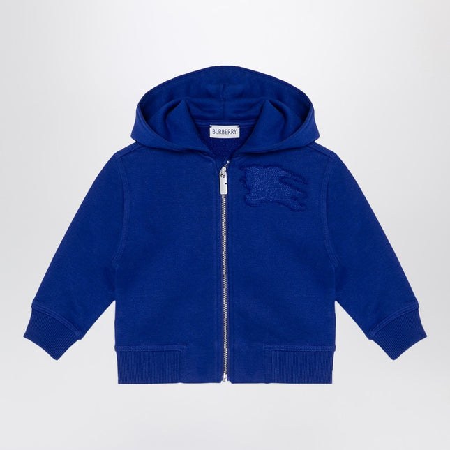 Burberry Electric blue cotton hooded sweatshirt with EKD logo