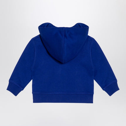 Burberry Electric blue cotton hooded sweatshirt with EKD logo
