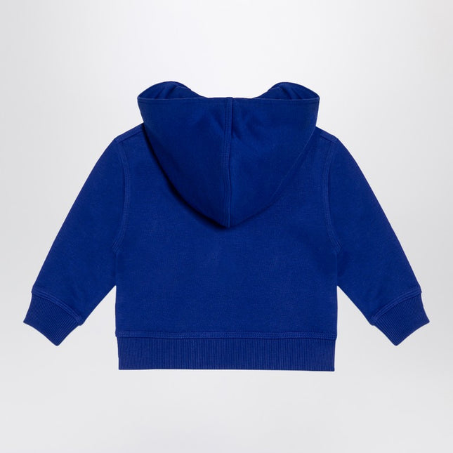 Burberry Electric blue cotton hooded sweatshirt with EKD logo