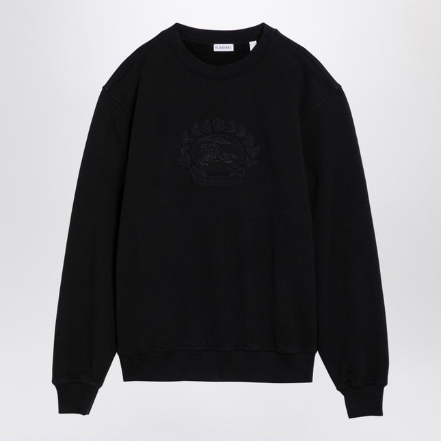 Burberry Black cotton crew-neck sweatshirt with logo