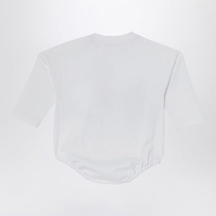 Burberry White sleepsuit with logo print