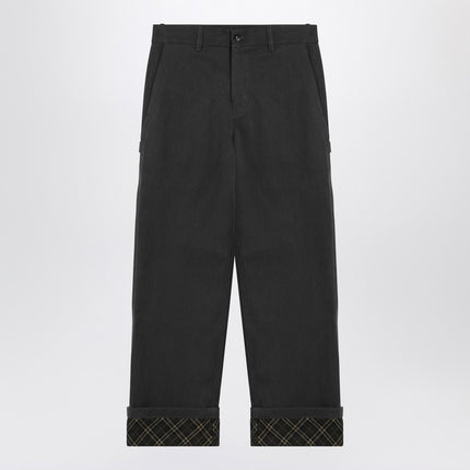 Burberry Black trousers with Check pattern lapels