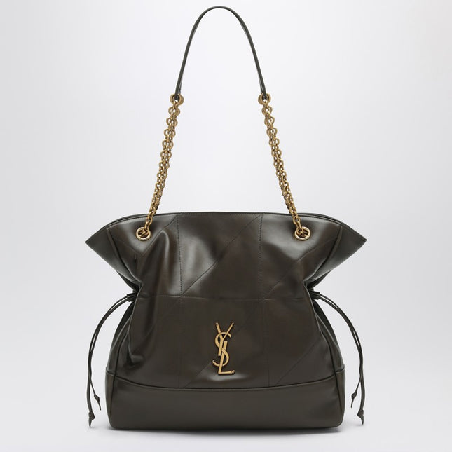 Saint Laurent Brown leather shopping bag Jamie