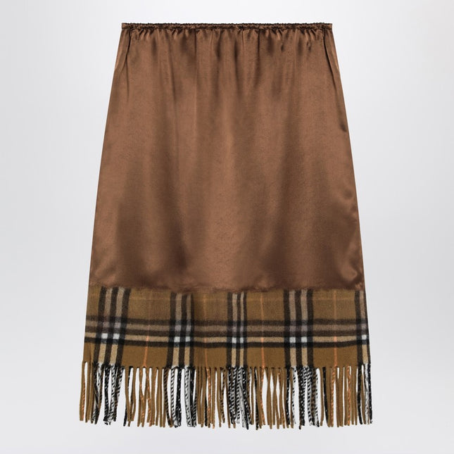 Burberry Satin skirt with Check panel