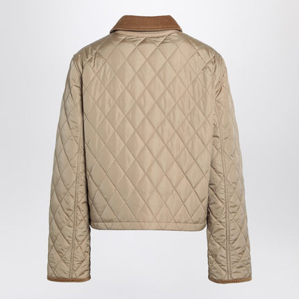 Burberry Cropped beige quilted nylon jacket