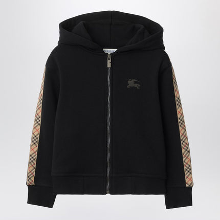 Burberry Black sweatshirt with Check motif detail