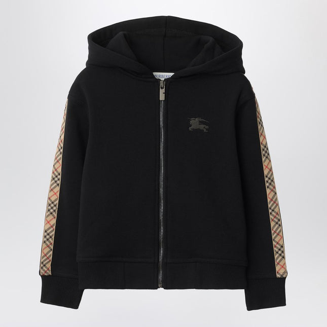 Burberry Black sweatshirt with Check motif detail