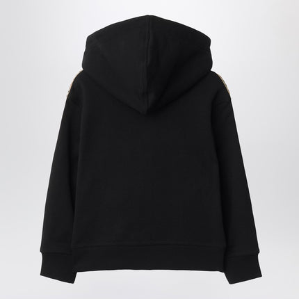 Burberry Black sweatshirt with Check motif detail